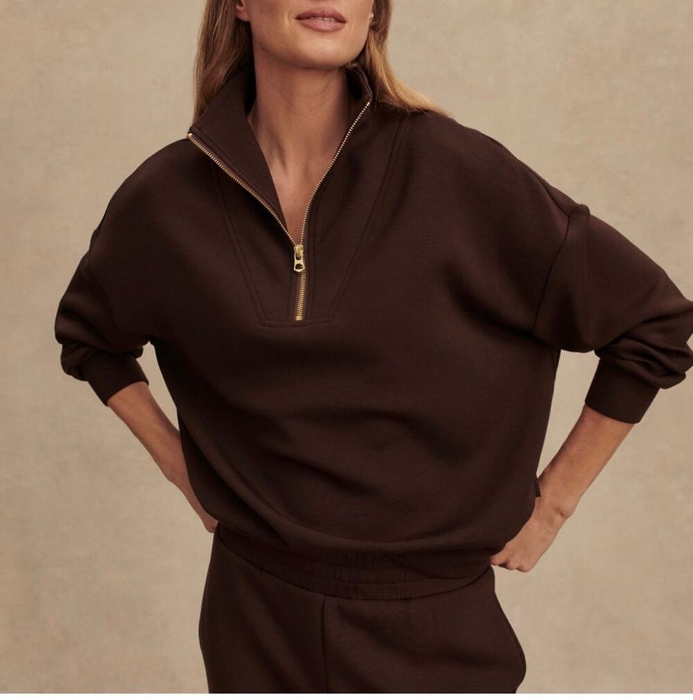 Varley Hawley Half-Zip Pullover Coffee Bean Size Medium